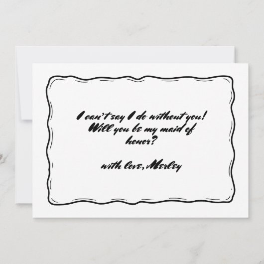 Vorschlag für eine Trauzeugin von "Whimsical Ribbo Einladung (Rückseite)