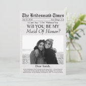 Vorschlag für eine Trauzeugin zum Foto Einladung (Stehend Vorderseite)