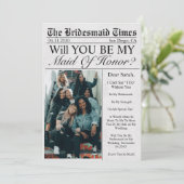 Vorschlag für eine Trauzeugin zum Thema Zeitung "E Einladung (Stehend Vorderseite)