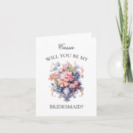 Vorschlag für eine Vintage rosa Blume Bridesmaid Einladung