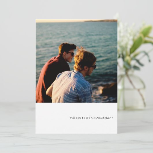 Vorschlag für einen einfachen Foto-Trauzeuge Einladung (Stehend Vorderseite)