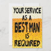 Vorschlag für einen Funny Trauzeuge Beer Einladung (Vorderseite)