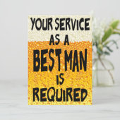 Vorschlag für einen Funny Trauzeuge Beer Einladung (Stehend Vorderseite)