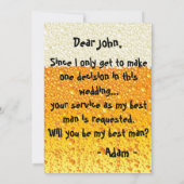 Vorschlag für einen Funny Trauzeuge Beer Einladung (Rückseite)