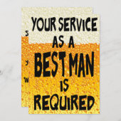 Vorschlag für einen Funny Trauzeuge Beer Einladung (Vorne/Hinten)