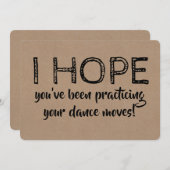 Vorschlag für einen lustigen Tanz Trauzeuge oder T Einladung (Vorne/Hinten)