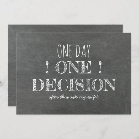 Vorschlag für einen lustigen Trauzeuge oder Trauze Einladung (Vorne/Hinten)