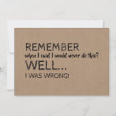 Vorschlag für einen lustigen Trauzeuge oder Trauze Einladung (Vorderseite)