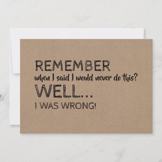 Vorschlag für einen lustigen Trauzeuge oder Trauze Einladung (Vorderseite)