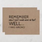 Vorschlag für einen lustigen Trauzeuge oder Trauze Einladung (Vorne/Hinten)