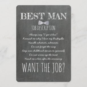 Vorschlag für einen lustigen Trauzeuge oder Trauze Einladung