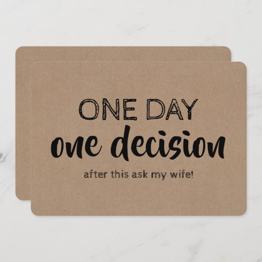 Vorschlag für einen lustigen Trauzeuge oder Trauze Einladung (Vorne/Hinten)