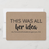 Vorschlag für einen lustigen Trauzeuge oder Trauze Einladung (Vorderseite)