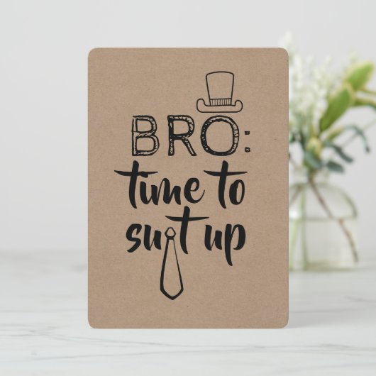 Vorschlag für einen lustigen Trauzeuge oder Trauze Einladung (Stehend Vorderseite)