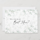 Vorschlag für einen modernen Greenery White Weddin Einladung (Vorderseite)