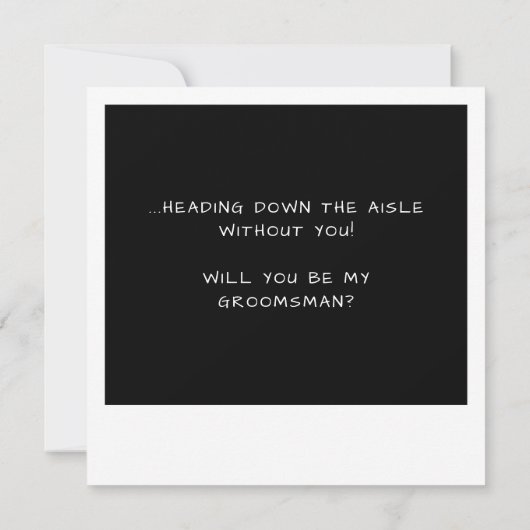 Vorschlag für einen sofortigen Retro-Trauzeuge des (Rückseite)