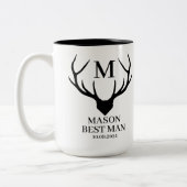 Vorschlag für einen Trauzeuge für rustikale Monogr Zweifarbige Tasse (Links)