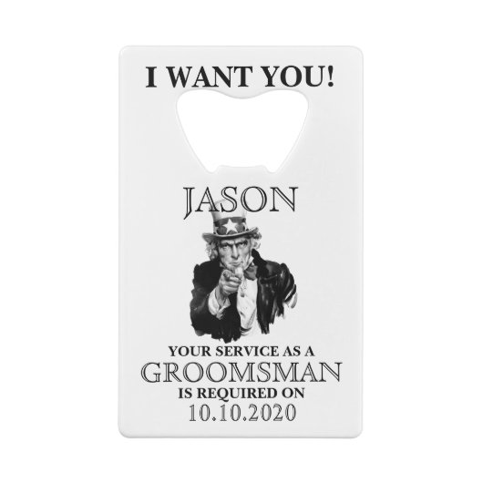 Vorschlag für einen Trauzeuge von Trauzeuge, außer Geldbeutel Flaschenöffner (Rückseite)