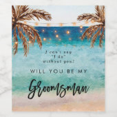 Vorschlag für einen tropischen Sommer-Trauzeuge Weinetikett (Einzelnes Label)