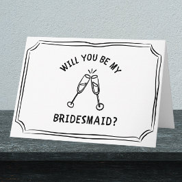 Vorschlag für einen Whimsiksekt Toast Bridesmaid Karte