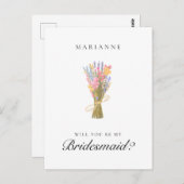 Vorschlag für einfache Wildblumen Bridesmaid Postkarte (Vorne/Hinten)