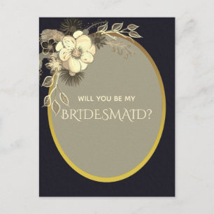 Vorschlag für Gold und Black Bridesmaid Postkarte