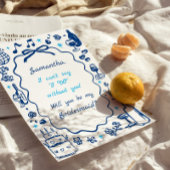 Vorschlag für handgeschriebene Champagne Bridesmai Einladung