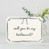 Vorschlag für handgeschriebene Coquette Bow Chic B Einladung (Stehend Vorderseite)