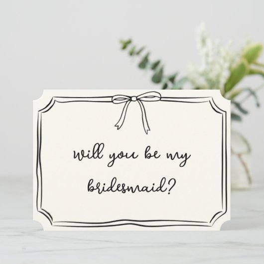 Vorschlag für handgeschriebene Coquette Bow Chic B Einladung (Stehend Vorderseite)