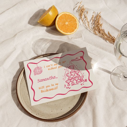 Vorschlag für handgeschriebenen Champagner Tower B Einladung