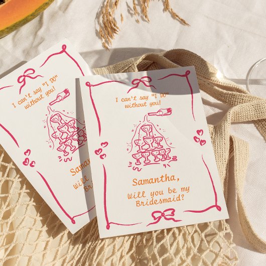 Vorschlag für handgeschriebenen Champagner Tower B Einladung