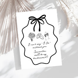 Vorschlag für Handgezeichnete Bow Floral Bridesmai Einladung