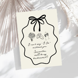 Vorschlag für Handgezeichnete Bow Floral Bridesmai Einladung