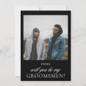 Vorschlag für Minimalistisches Schwarzes Foto Trau Einladung (Vorderseite)