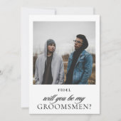 Vorschlag für Minimalistisches Skript-Foto-Trauzeu Einladung (Vorderseite)