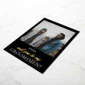 Vorschlag für moderne Black Gold Script Foto Trauz Folieneinladung (Gedreht)