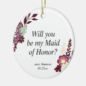 Vorschlag für personalisierte Trauzeugin Bridesmai Keramik Ornament (Links)