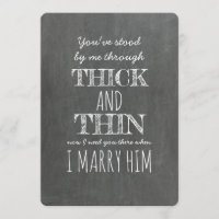 Vorschlag für Thick und Thin Funny Bridesmaid