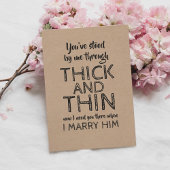 Vorschlag für Thick und Thin Funny Bridesmaid Einladung