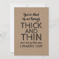 Vorschlag für Thick und Thin Funny Bridesmaid