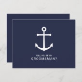 Vorschlag für Trauzeugen von Nausea Blue Anchor Einladung (Vorne/Hinten)