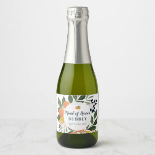 Vorschlag für Zitrusfrüchte-Trauzeugin Bubbly-Brau Schaumweinetikett