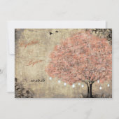 Vorschlag Lachs Tree Vintage Hochzeit Einladung (Rückseite)