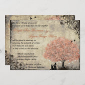 Vorschlag Lachs Tree Vintage Hochzeit Einladung (Vorne/Hinten)
