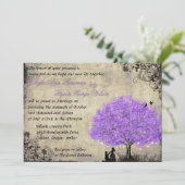 Vorschlag Lila Tree Vintage Hochzeit Einladung. Einladung (Stehend Vorderseite)