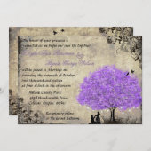 Vorschlag Lila Tree Vintage Hochzeit Einladung. Einladung (Vorne/Hinten)