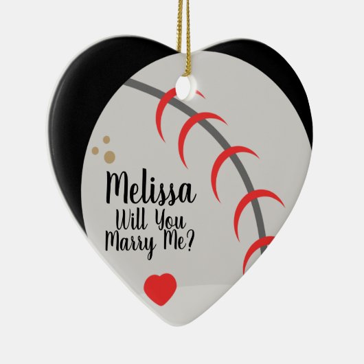 Vorschlag Ornament - Heiraten Sie mir Baseball (Rechts)