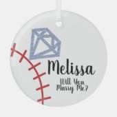Vorschlag Ornament - Heiraten Sie mir Baseball (Vorderseite)