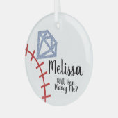 Vorschlag Ornament - Heiraten Sie mir Baseball (Vorderseite links)
