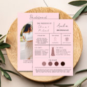 Vorschlag und Trauzeugin für eine rosa Bridmaid Einladung